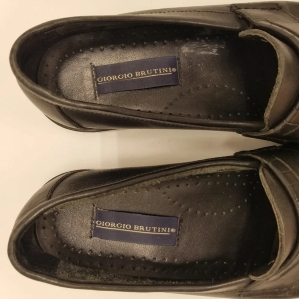 Giorgio Brutini Princeton Men Sz 10M Black Leather Loafer Slip On Kiltie